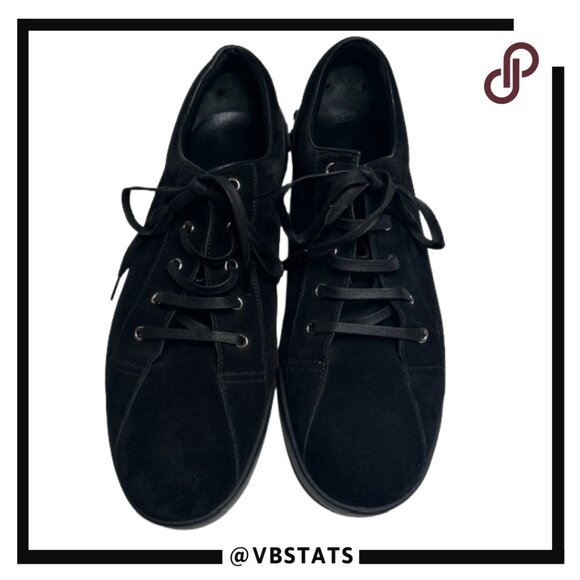 GUCCI BOULEVARD BLACK SUEDE LOGO 281009 LACE UP SNEAKERS SIZE 12.5 main image 6